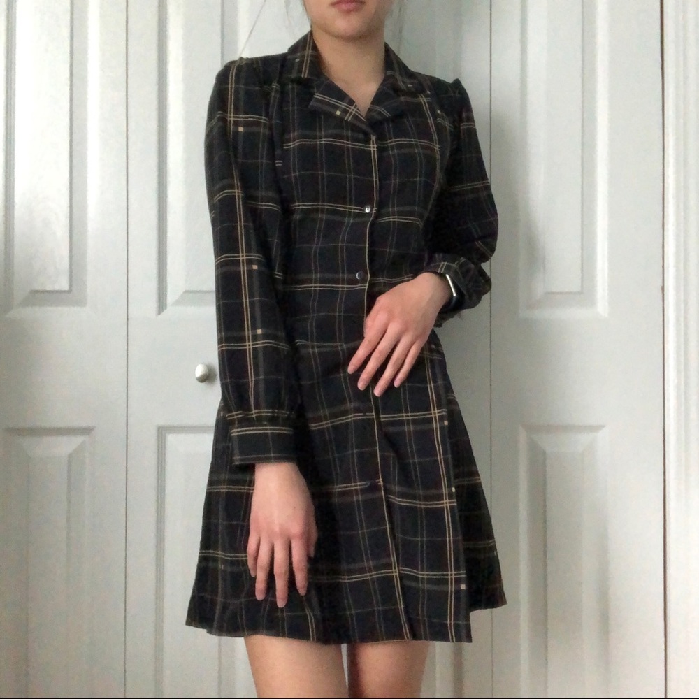 HAZ Studio - Yesstyle Plaid Shirt Dress